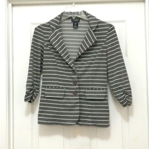 Soho Grey and White Stripped Jacket Size S